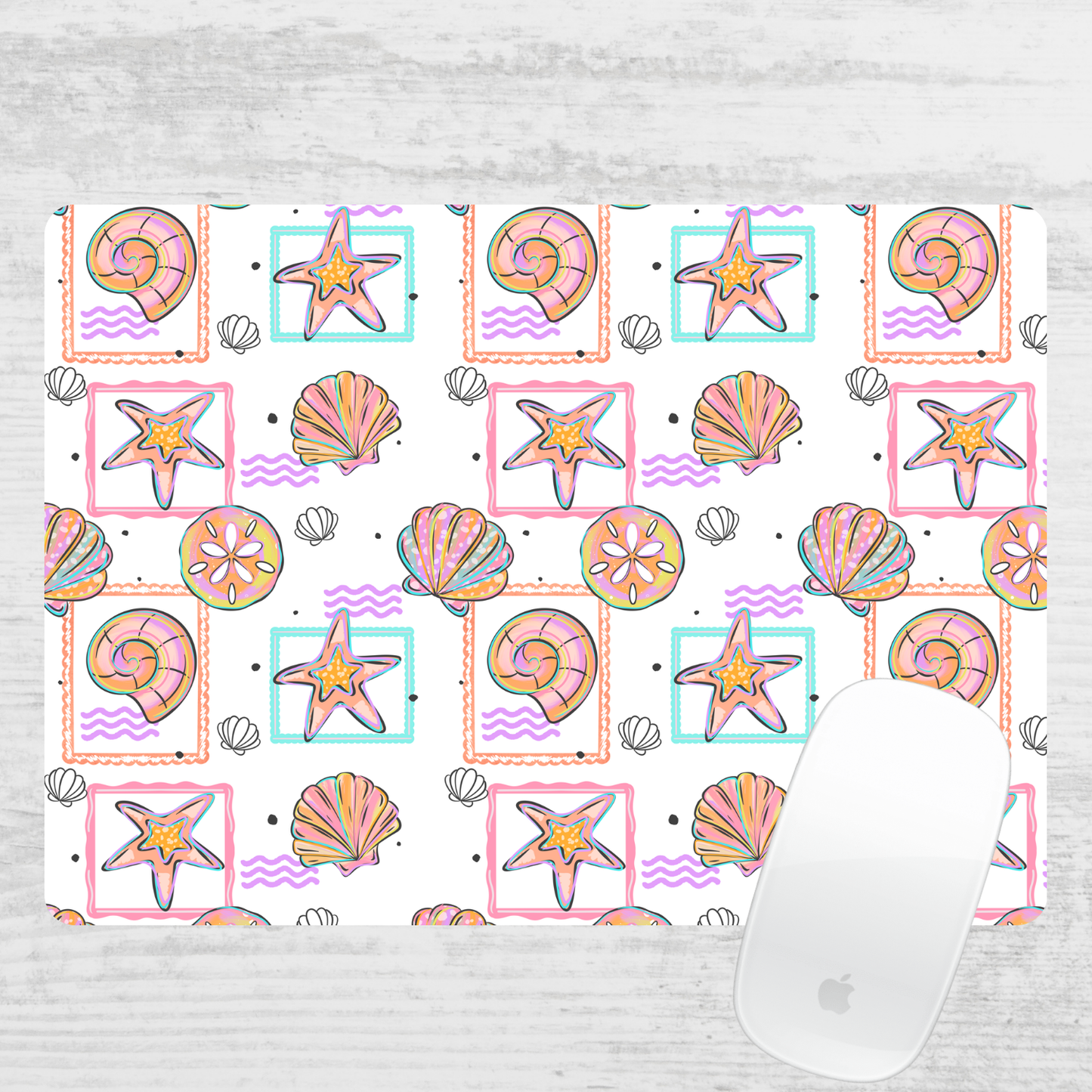 Sea Shell Stamps Mouse Pad